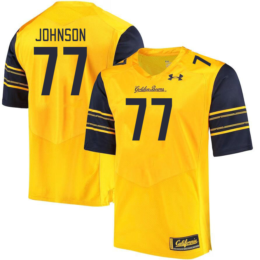 Men #77 Everett Johnson California Golden Bears College Football Jerseys Stitched Sale-Gold